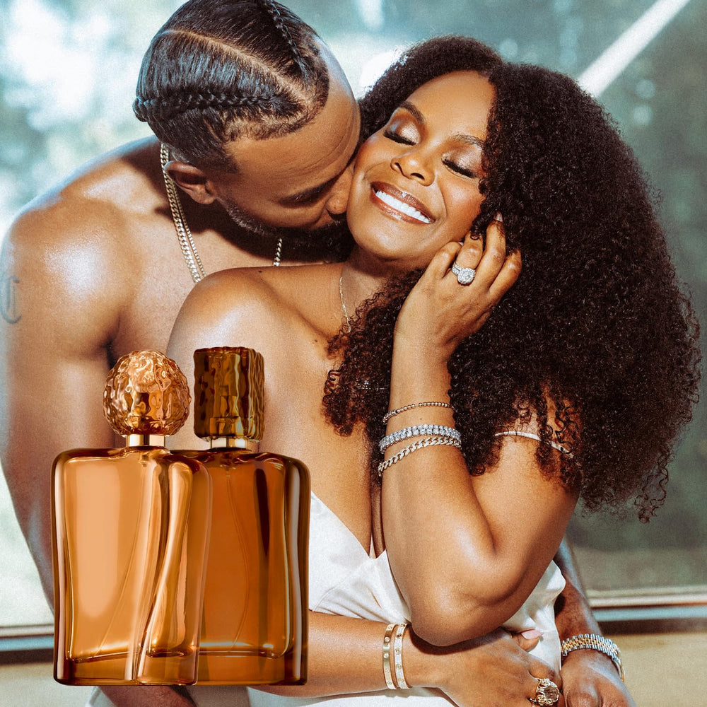 Fridays with Tab and Chance Her Business bottle top close-up emphasizes bergamot and orange flower notes.