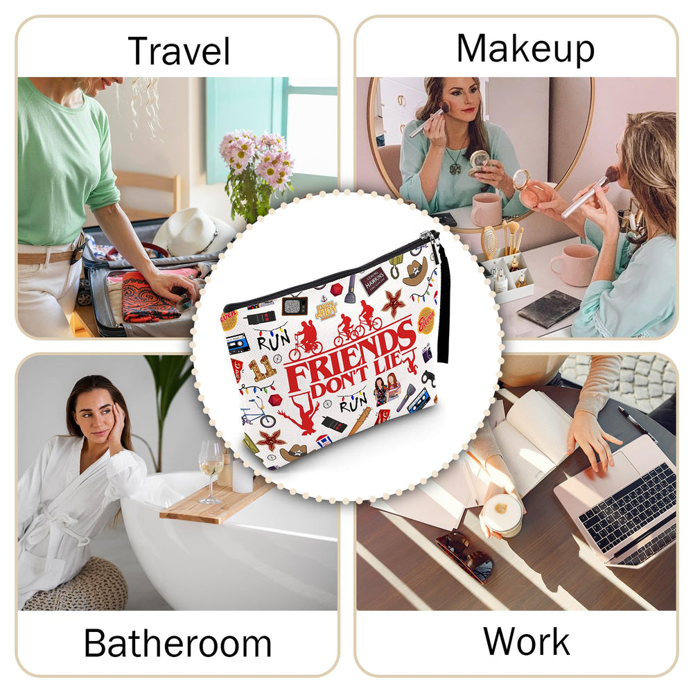Friendship Makeup Bag has a sturdy zipper for smooth daily use.