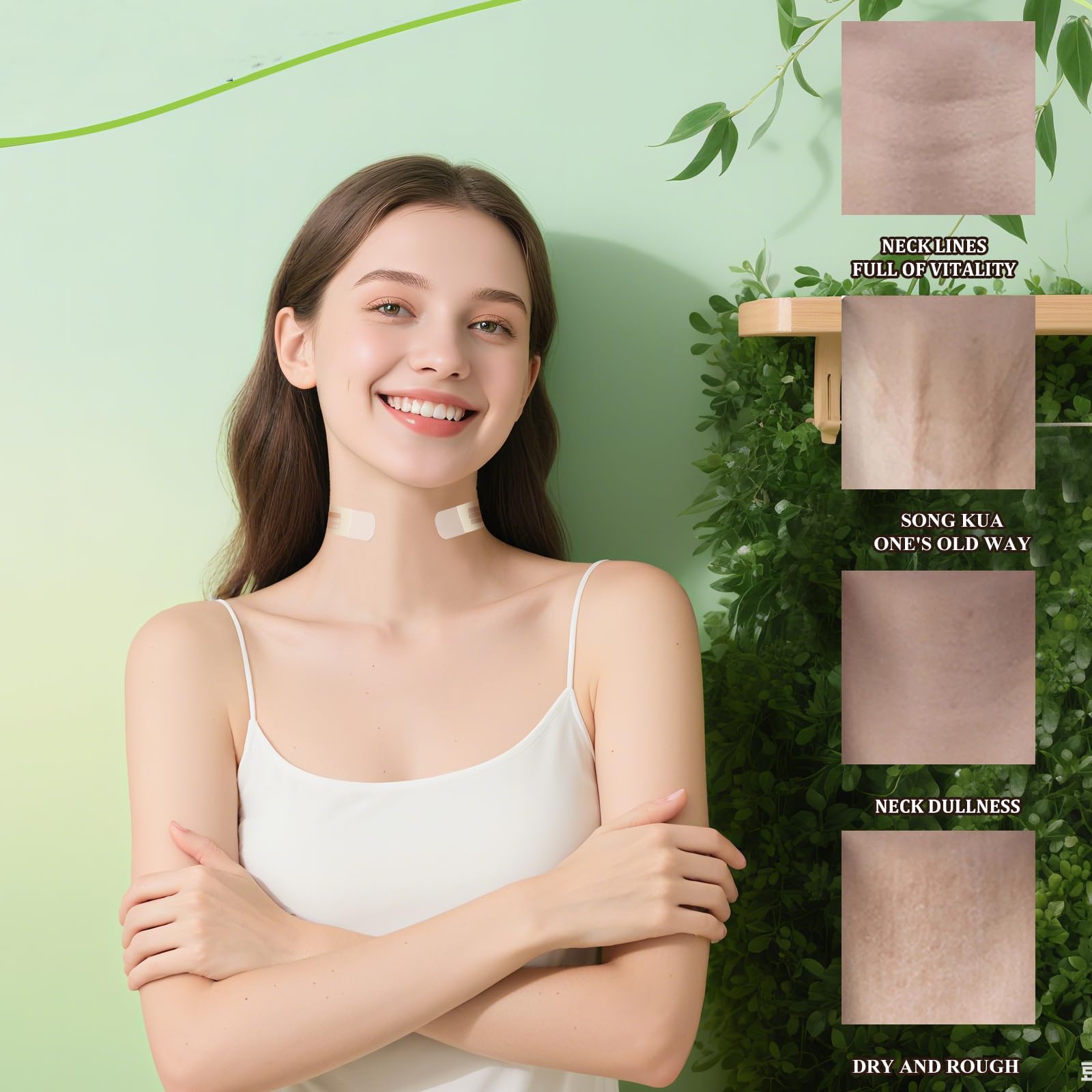 Friendship stays put all day neck tape maintains smooth, confident neckline.