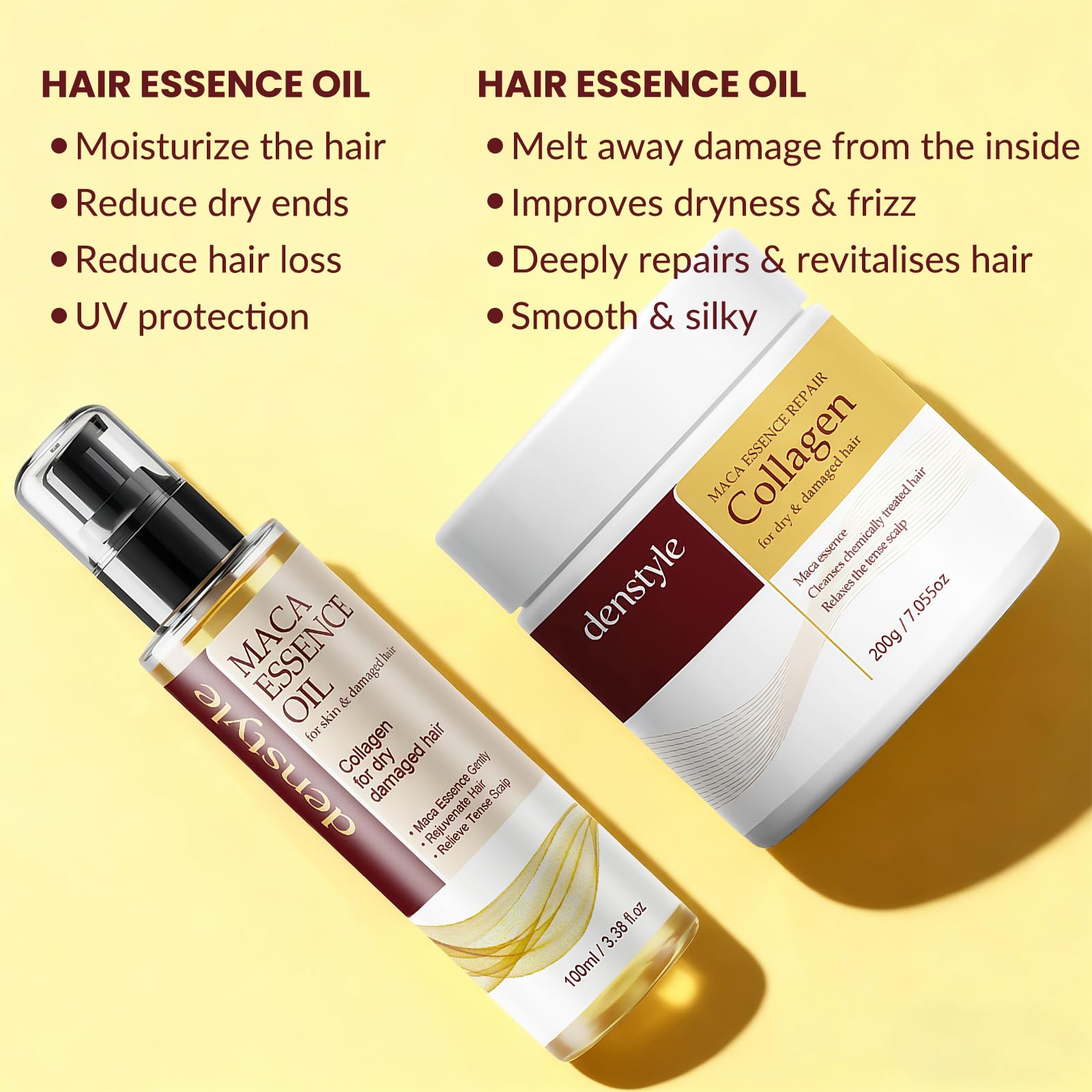 Frizz control and natural shine from Maca Essence Argan Oil