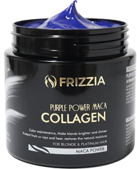 Frizzia Ultra Collagen Hair Mask packaging shows premium conditioning for dry hair.