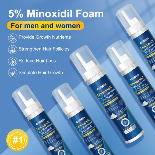 Frnoip Minoxidil Foam dispenser demonstrates easy, precise scalp application.