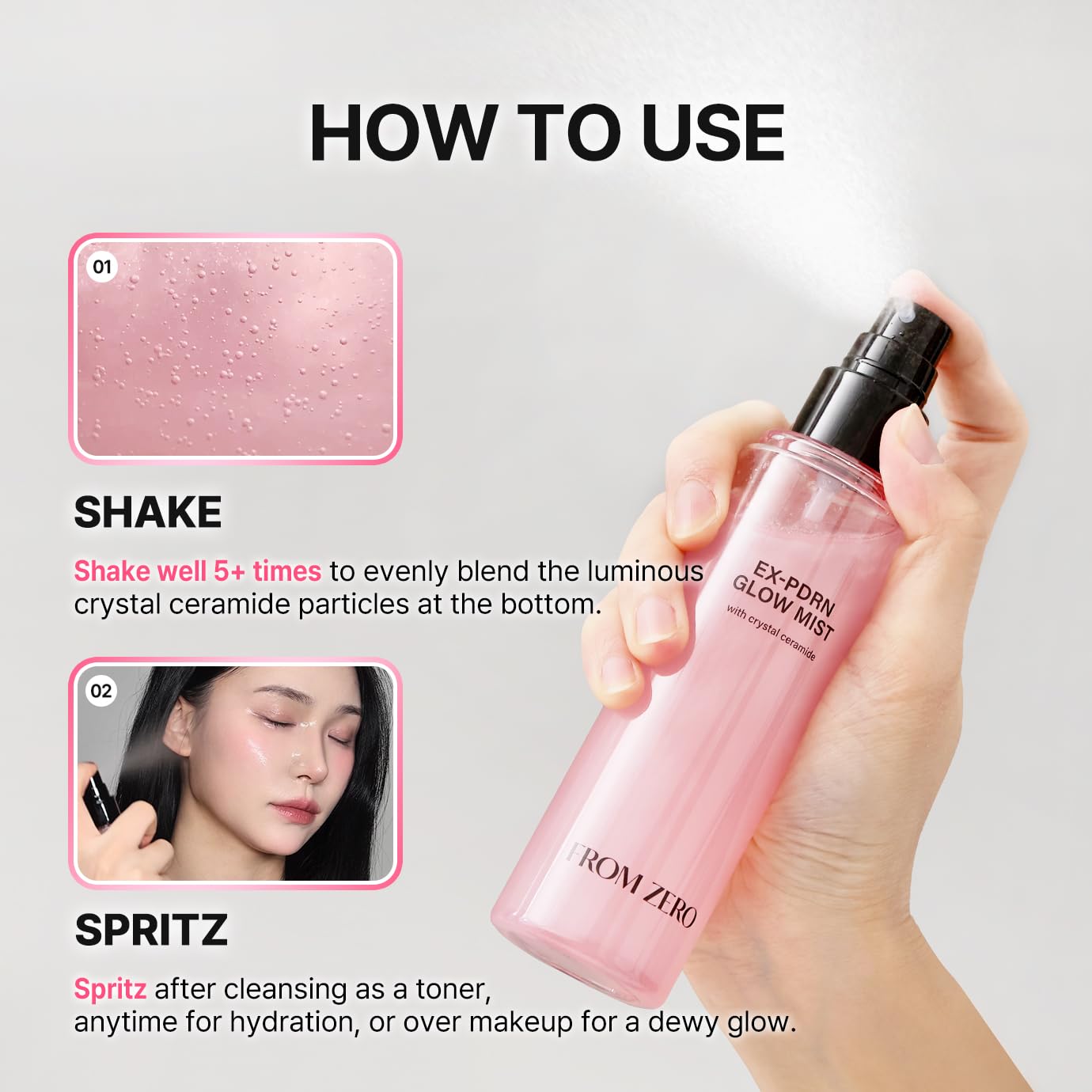 FROM ZERO EX-PDRN Glow Mist 3x collagen blend for elasticity