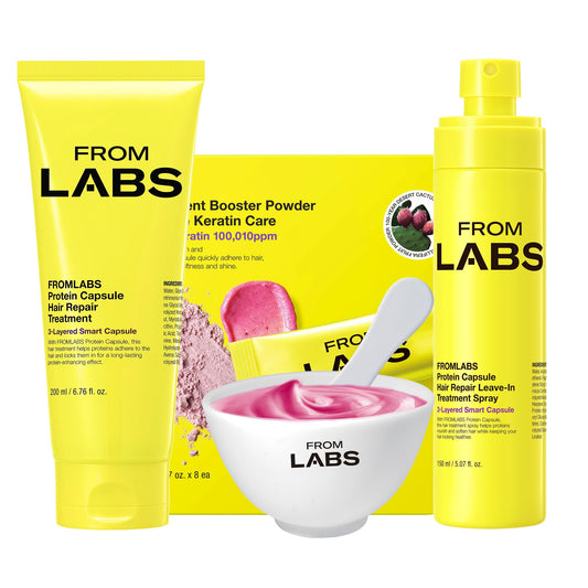 Fromlabs Hair Repair Trio bottle demonstrates quick, lightweight detangling for daily use.