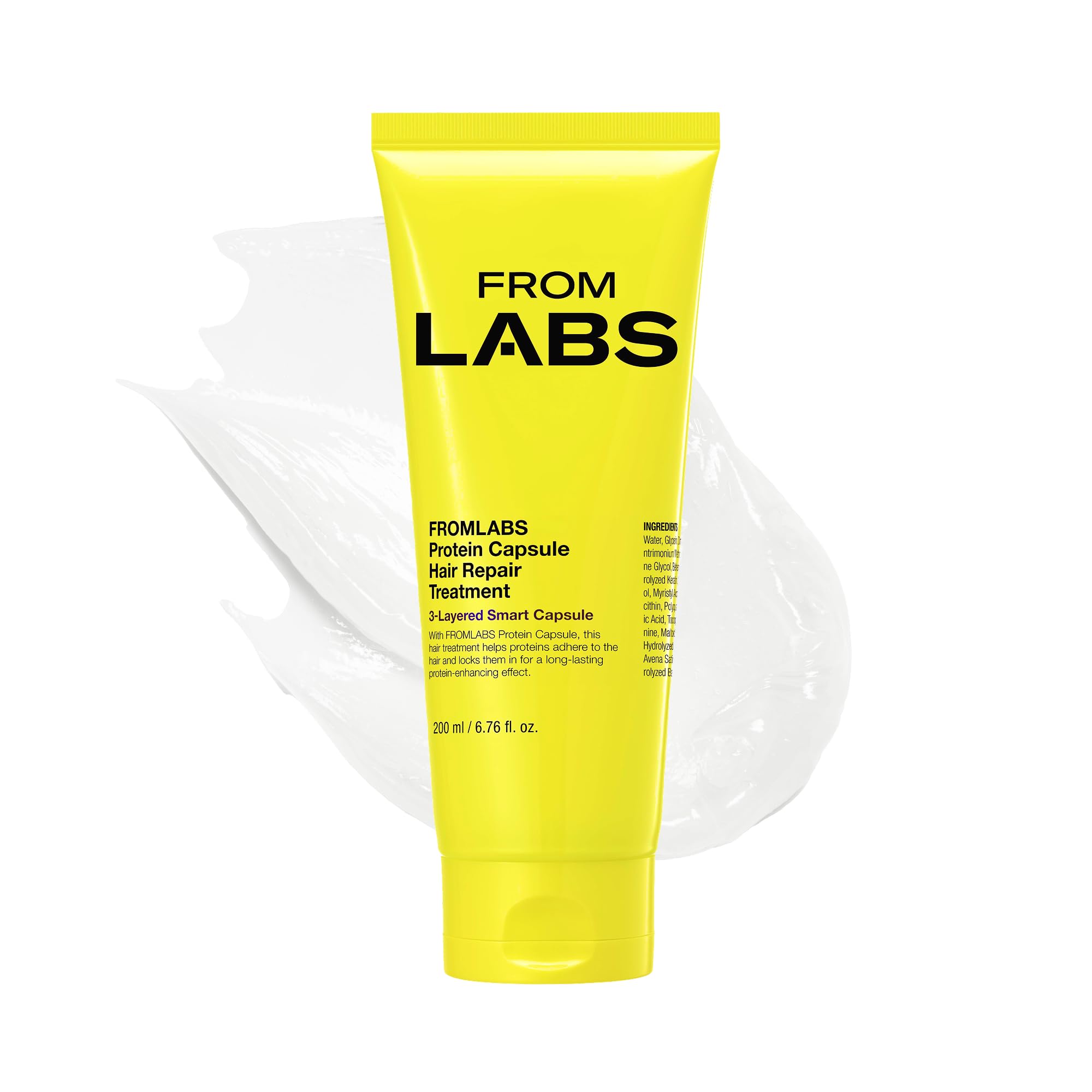 FROMLABS Protein Capsule Hair Repair bottle pouring hydration into hair