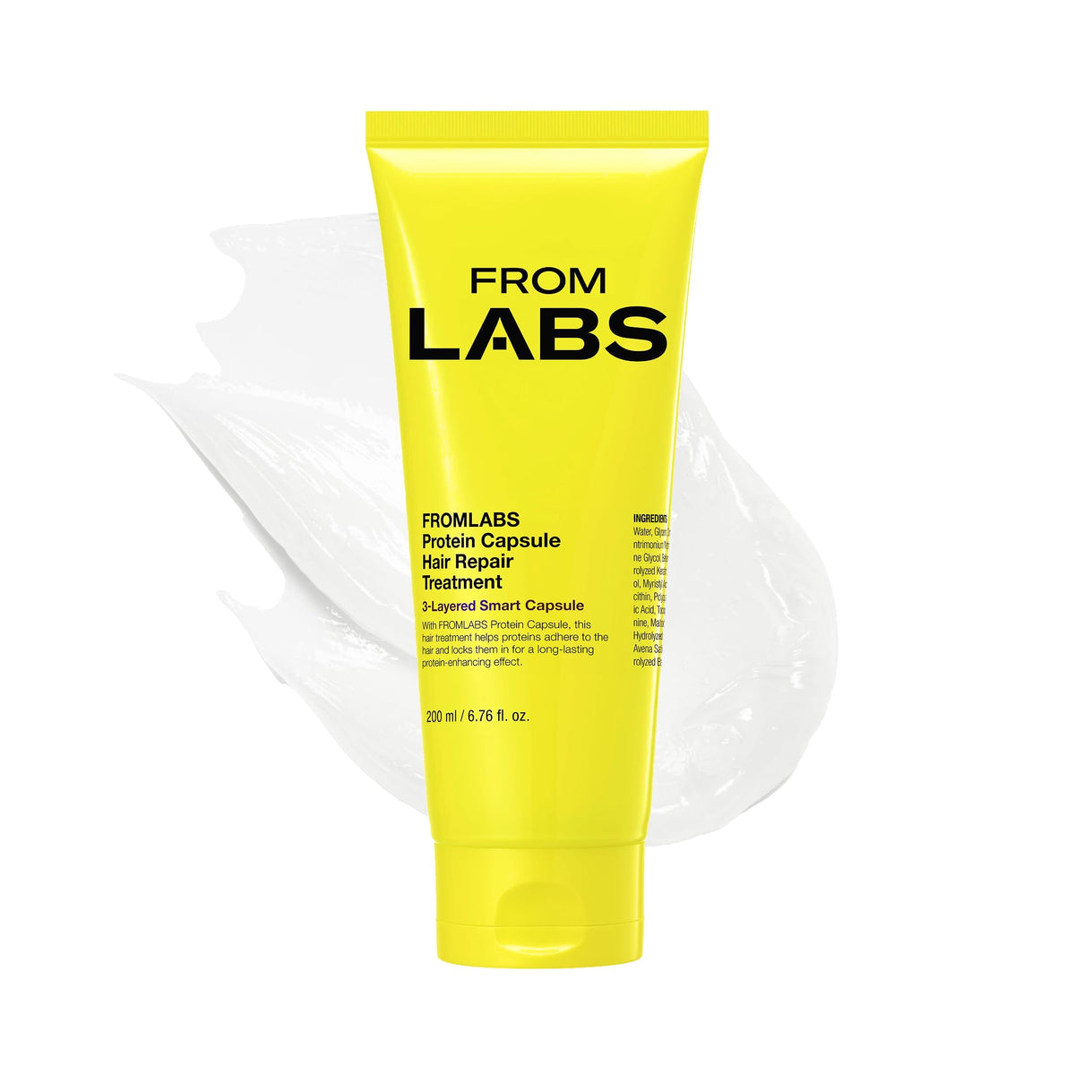 FROMLABS Protein Capsule Hair Repair bottle pouring hydration into hair