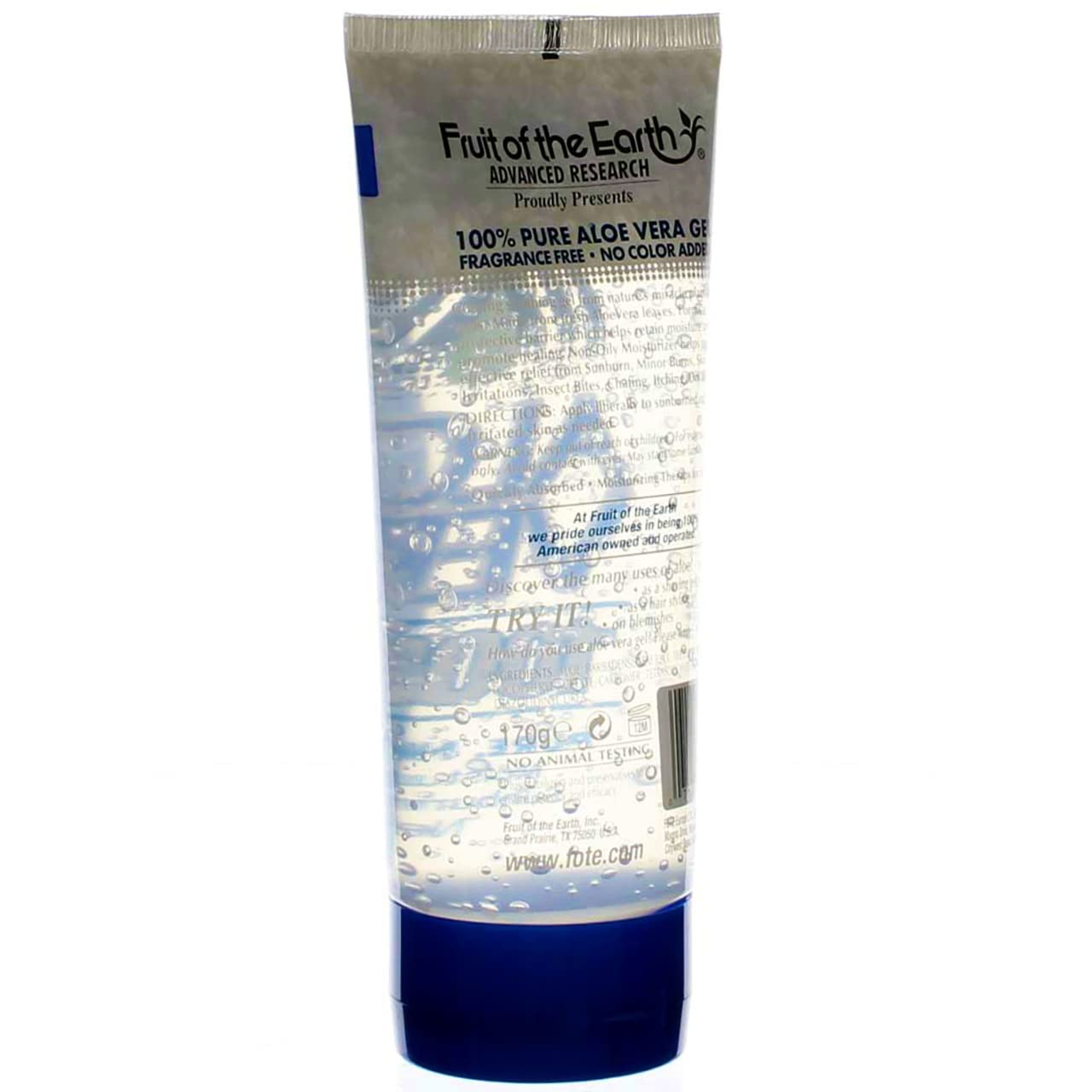 Fruit of the Earth Aloe Vera 100% Gel absorbs quickly for light, breathable moisture.