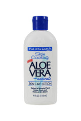 Fruit of the Earth Aloe Vera Lotion travel-size bottle front view for on-the-go hydration.