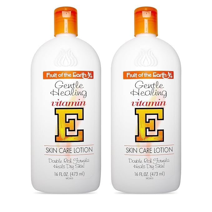 Fruit of the Earth Vitamin E Lotion bottle front, daily moisture for skin