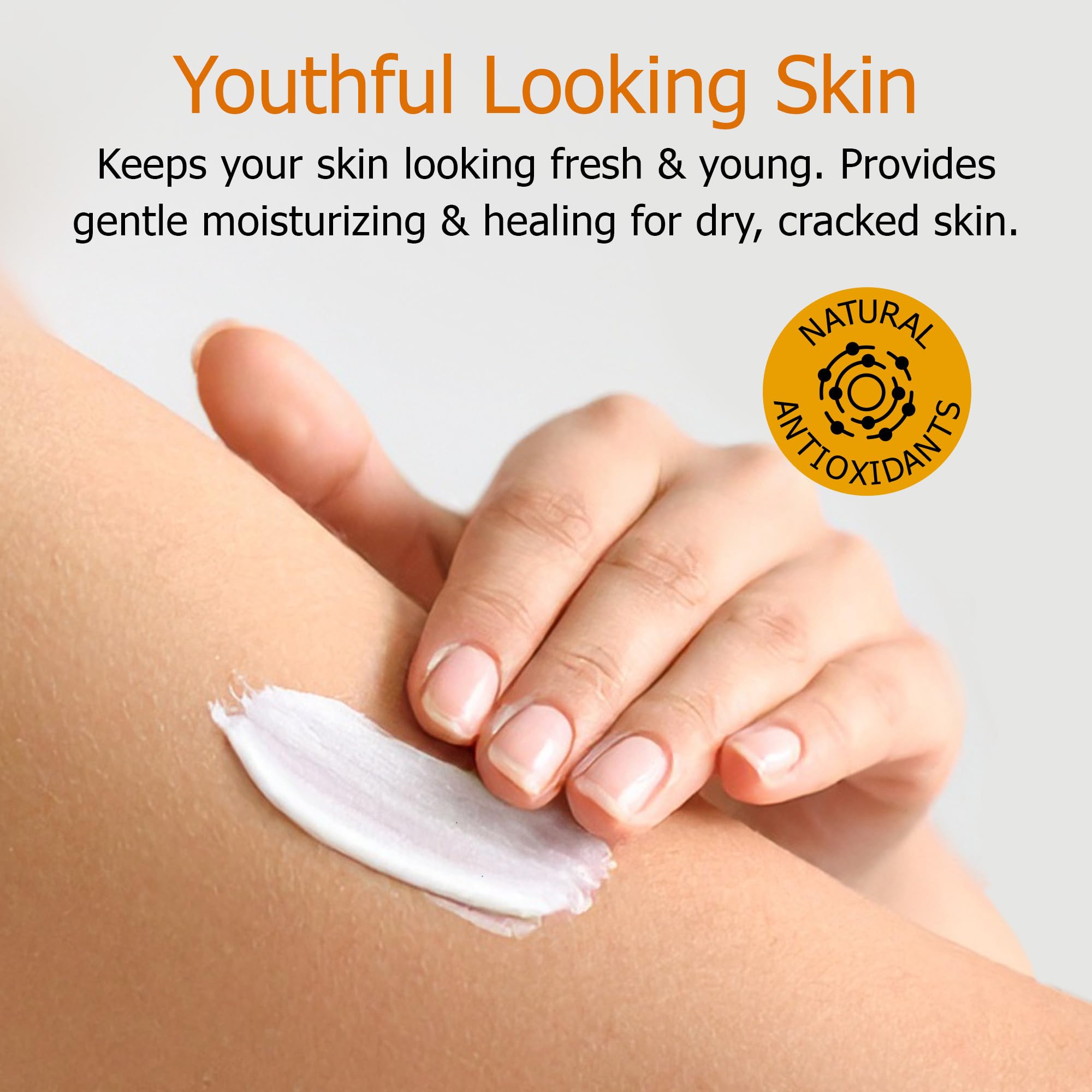 Texture closeup of Fruit of the Earth Vitamin E Lotion for smooth skin