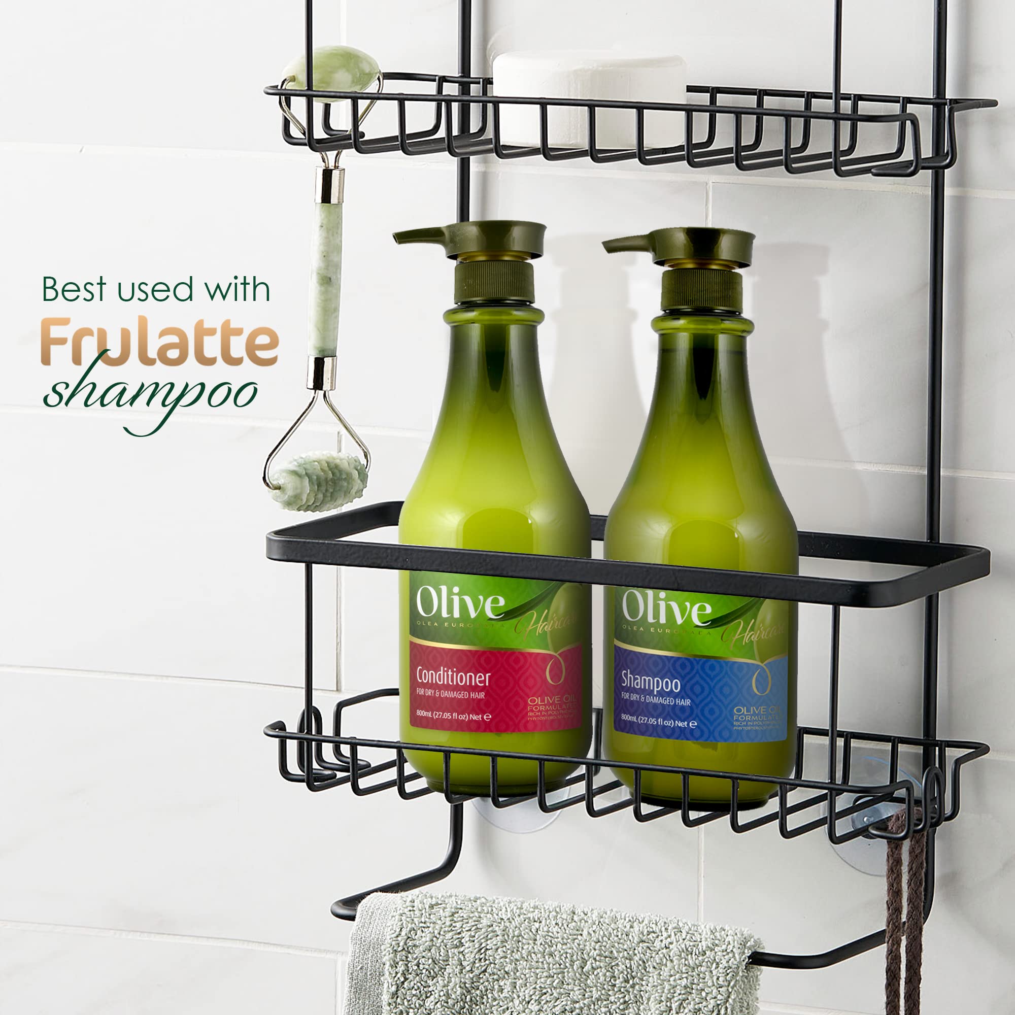 Frulatte hair care routine featuring olive oil conditioner for hydration