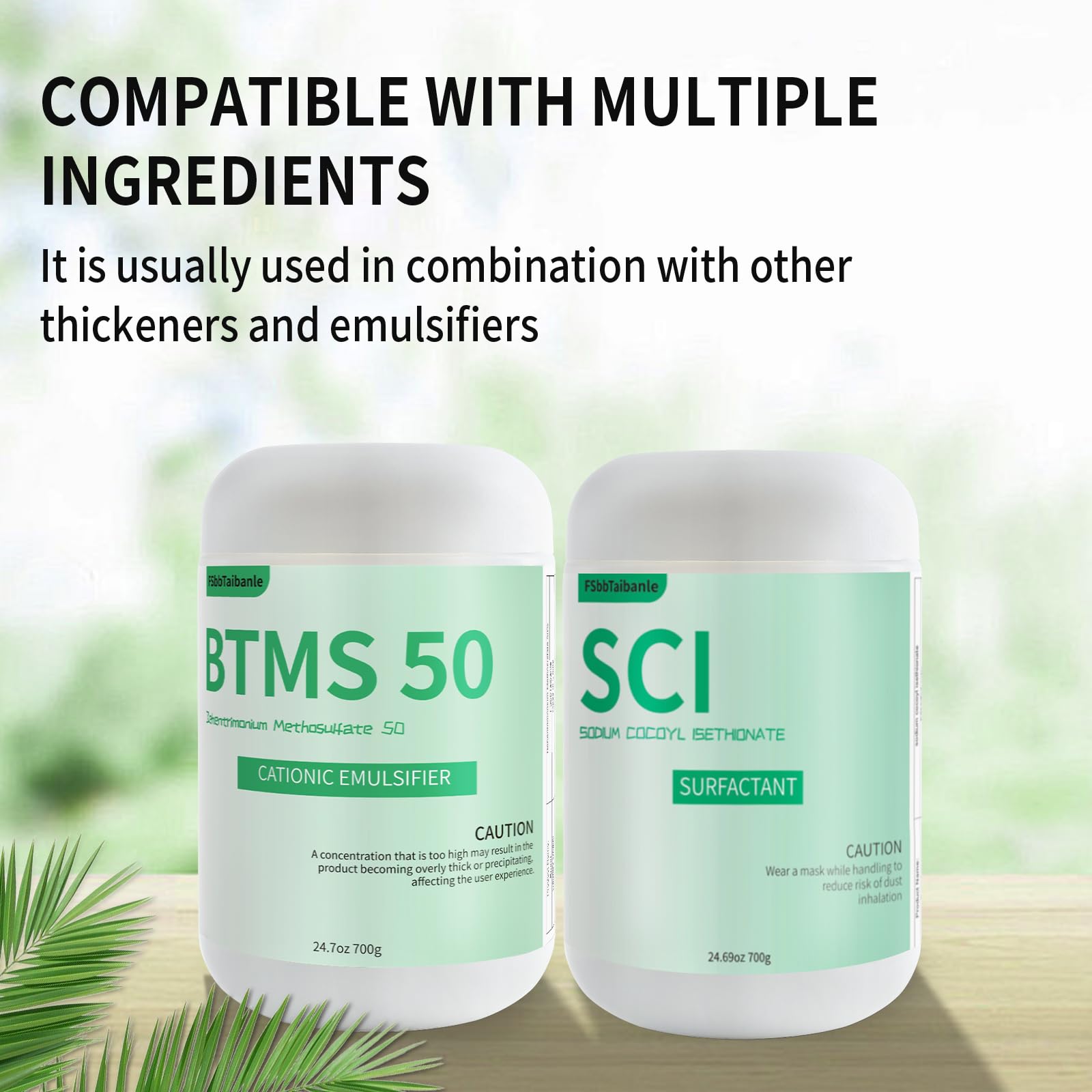 Shampoo bottle featuring FSbbTaibanle BTMS 50 for smooth, blended formulas