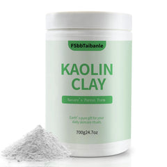 FSbbTaibanle White Kaolin Clay Powder packaging highlights cruelty-free, premium base for DIY skincare.