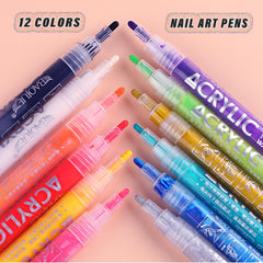 FSpronail 12-color palette for nail art, from neutrals to metallic accents.