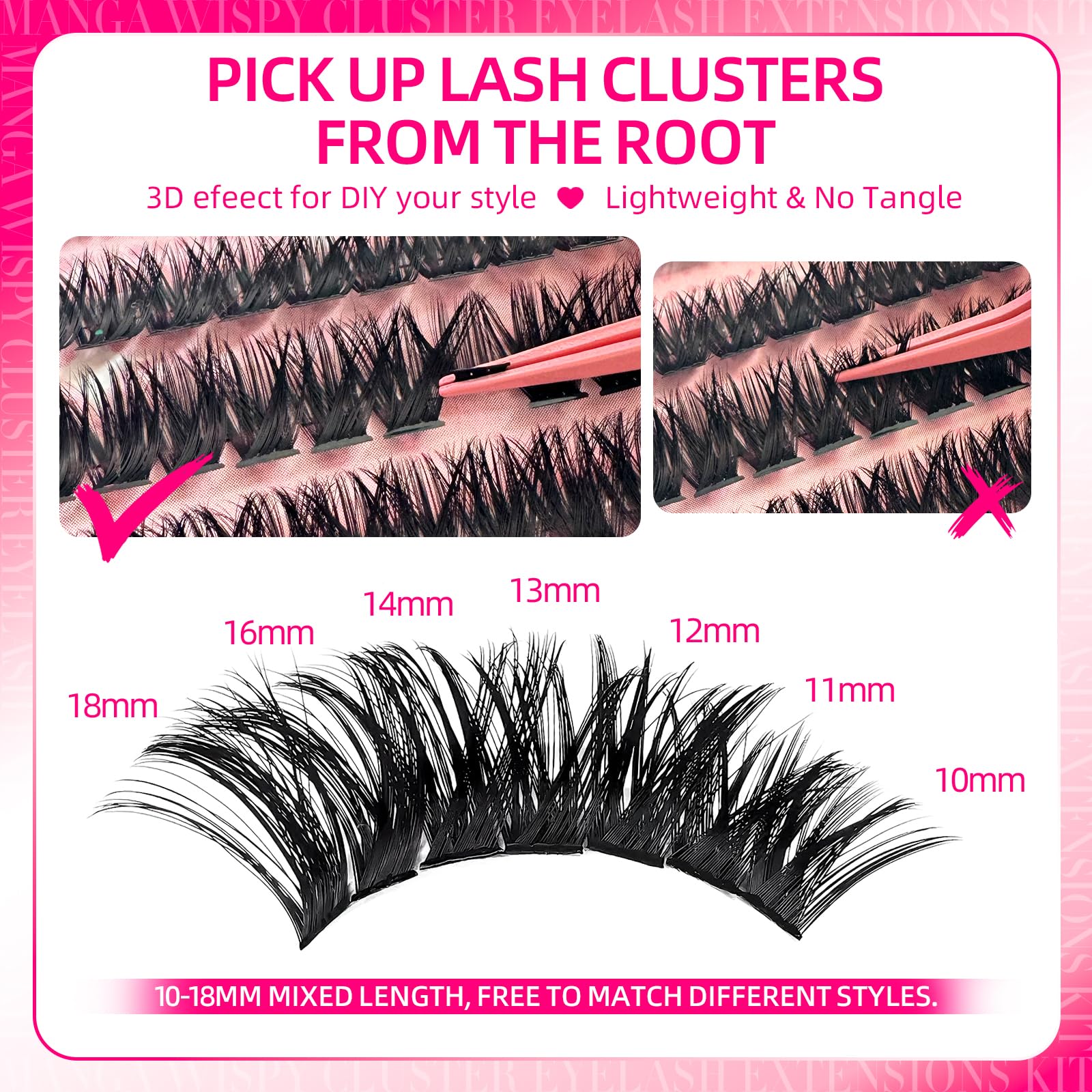 FTBZCF DIY lash clusters in action for manga looks