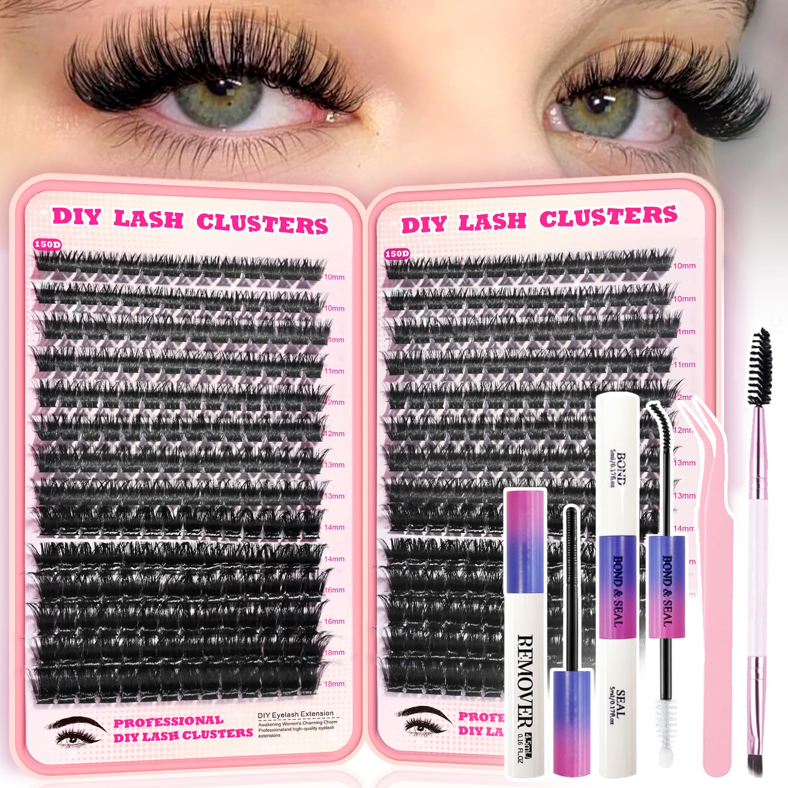 FTBZCF Lash Clusters Kit package for at-home extensions
