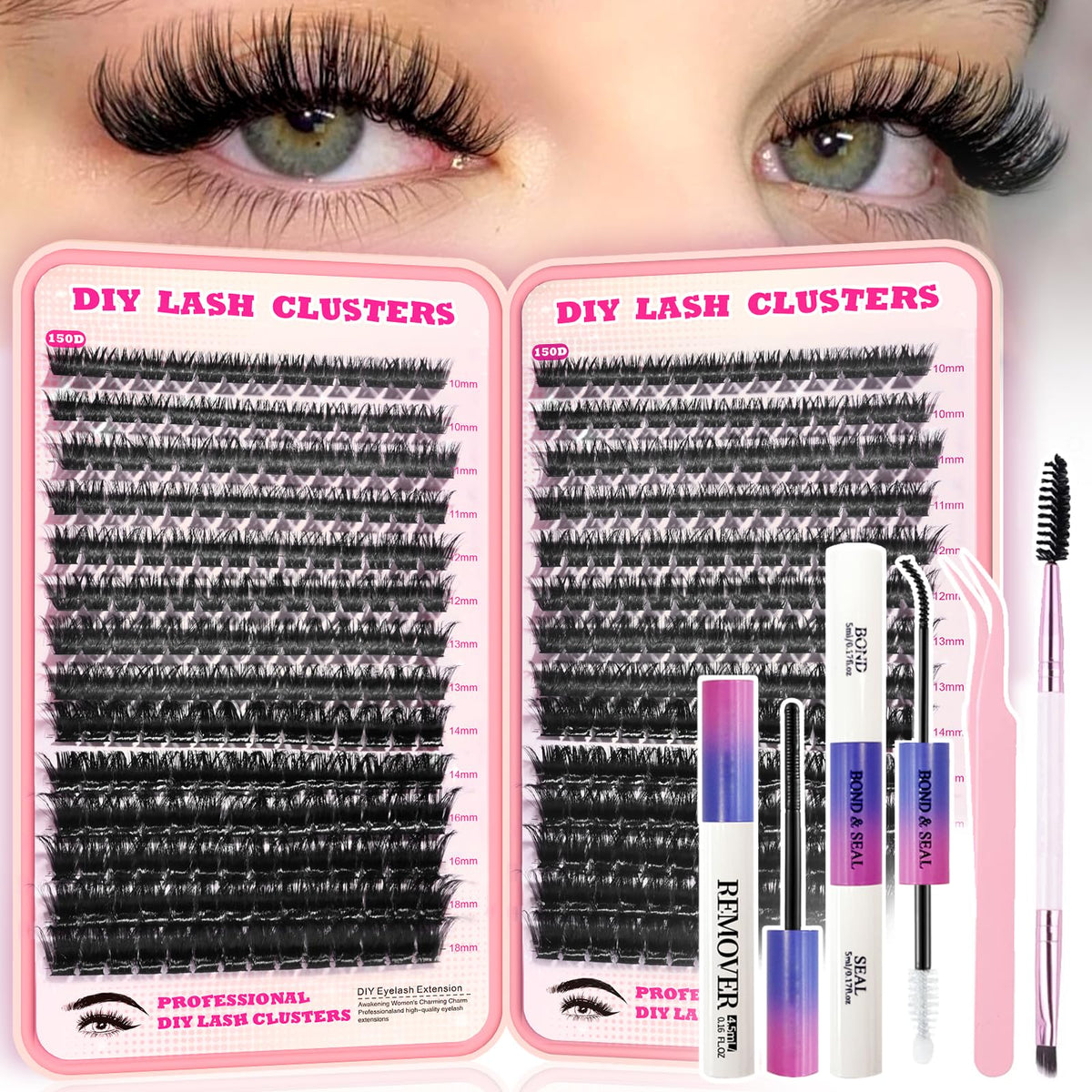 FTBZCF Lash Clusters Kit package for at-home extensions