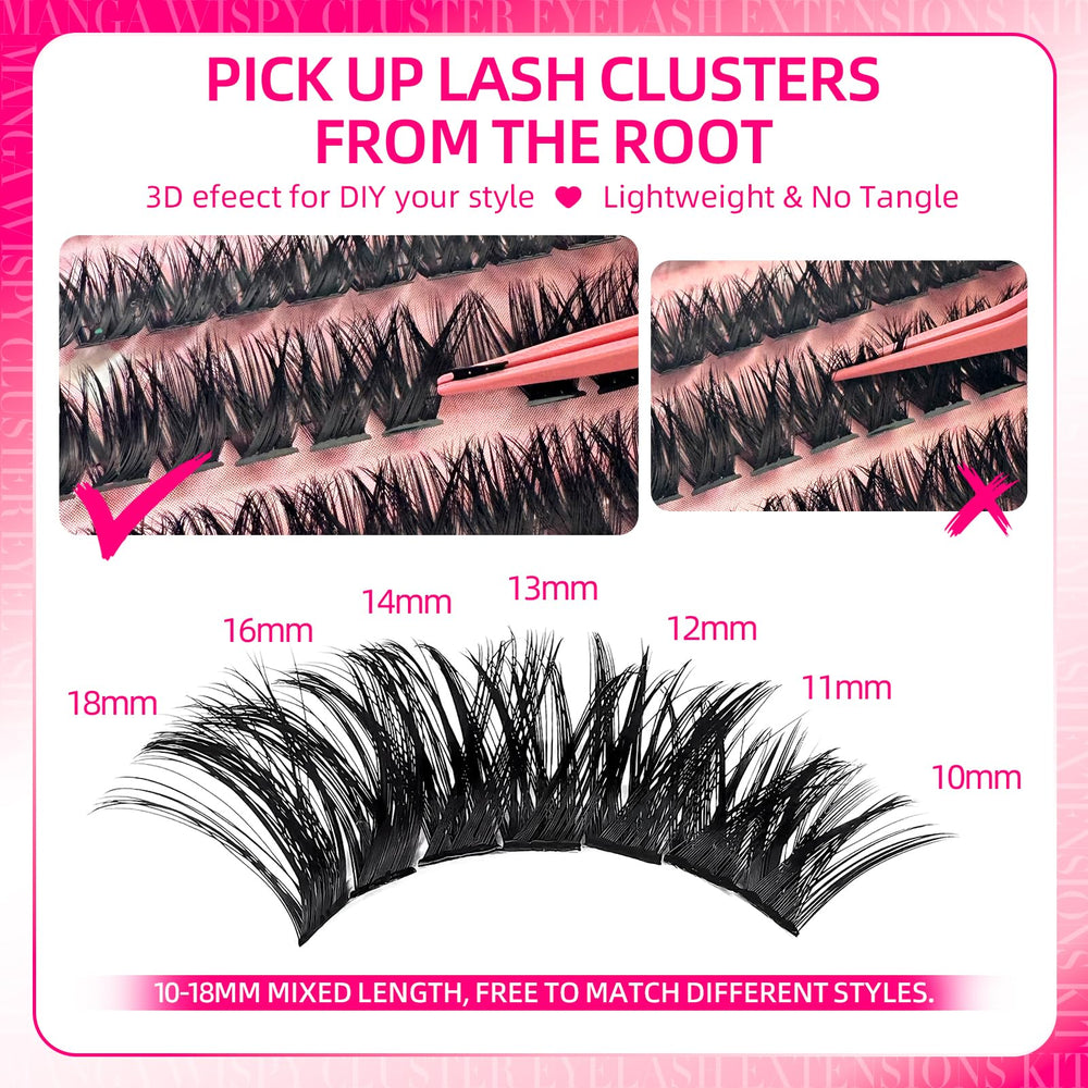 FTBZCF Manga style lash clusters create bold, on-trend eye definition