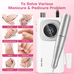 FTOYIN 7pc heads set supports carving, polishing, and shaping nails.