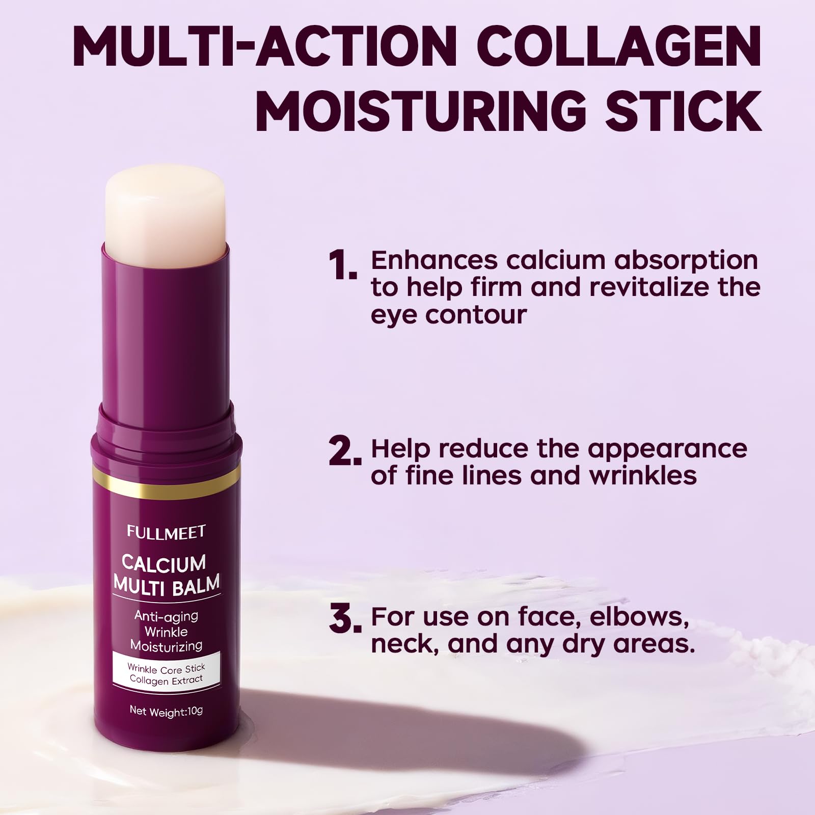FullMeet Calcium Intense Cream texture close-up for smoothing.