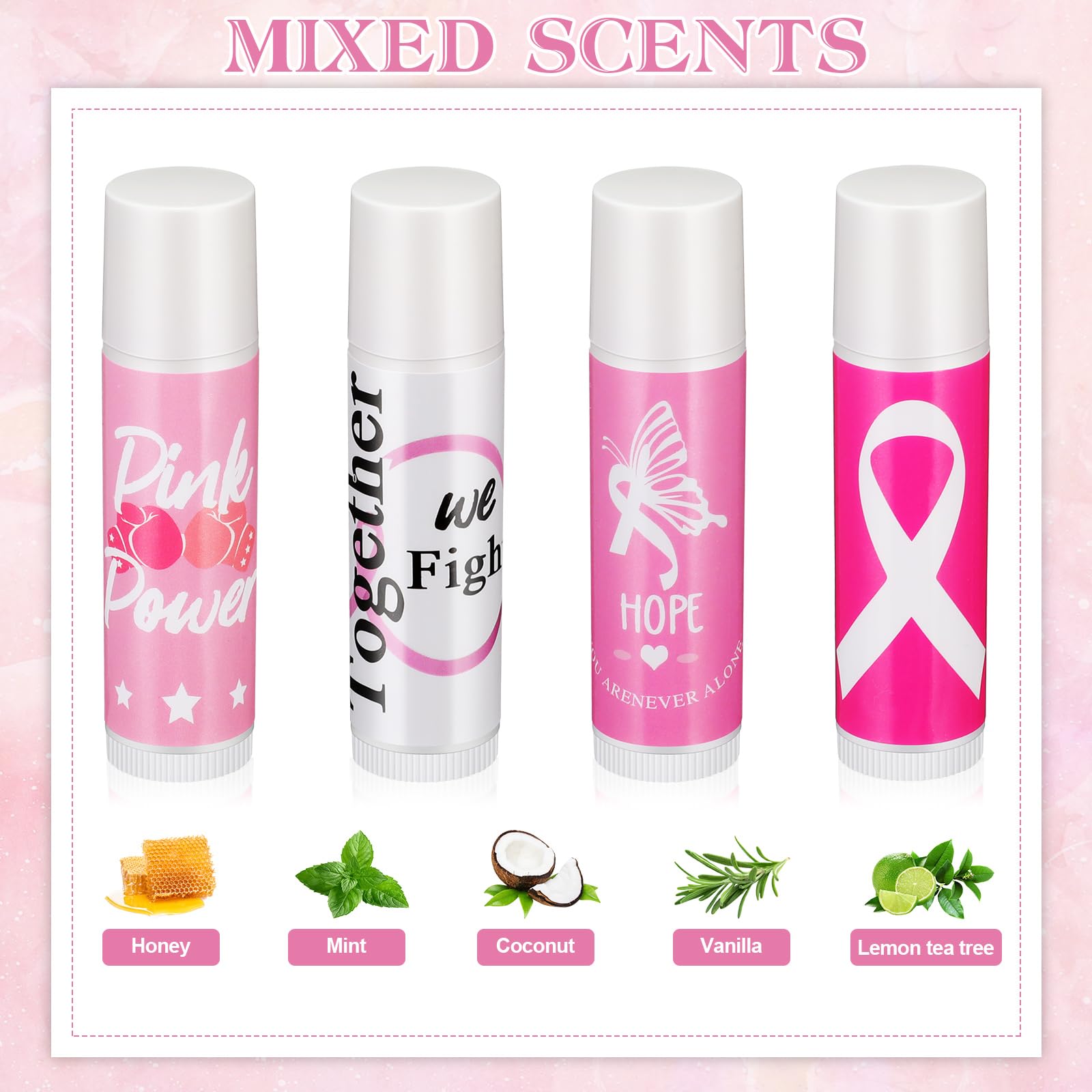 Fumete lip balm mild scent flavors including lemon tea tree coconut peppermint honey