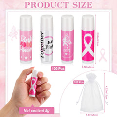 Fumete lip balm tubes with pink ribbon designs for awareness campaigns