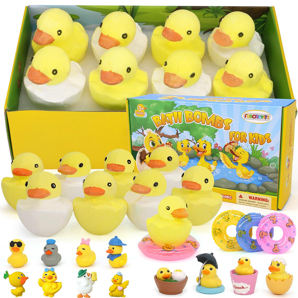 FUNCREVITY kids bath bombs 8-pack with colorful fizz for bath time fun