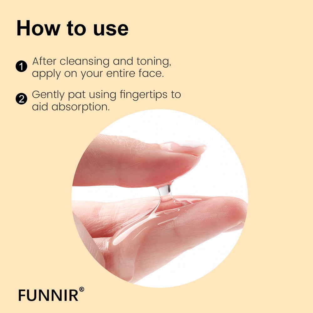 Applied FUNNIR Snail Mucin 96% Essence absorbs quickly without heaviness