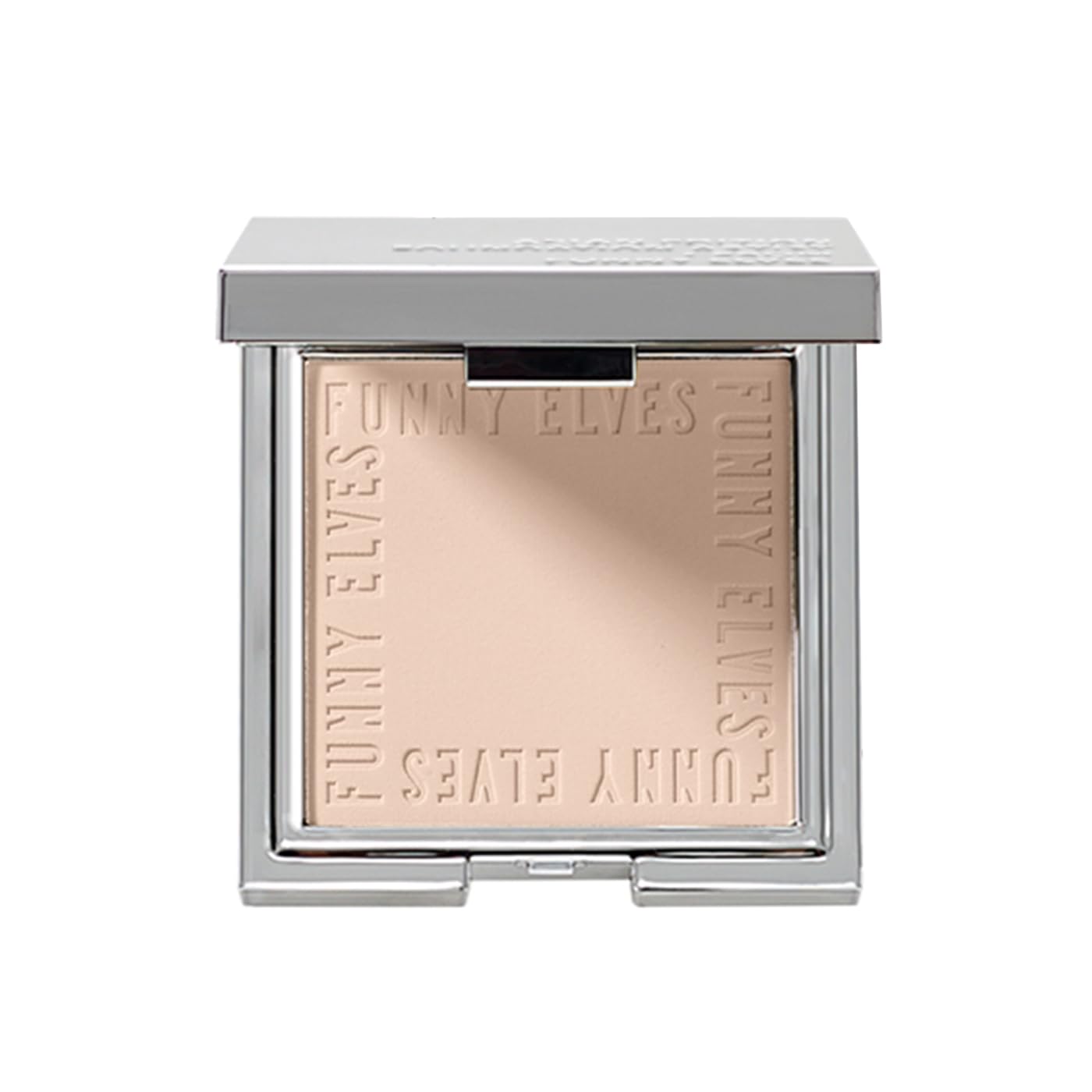 Funny Elves powder makeup face compact C1 swatch shows oil-control wear.