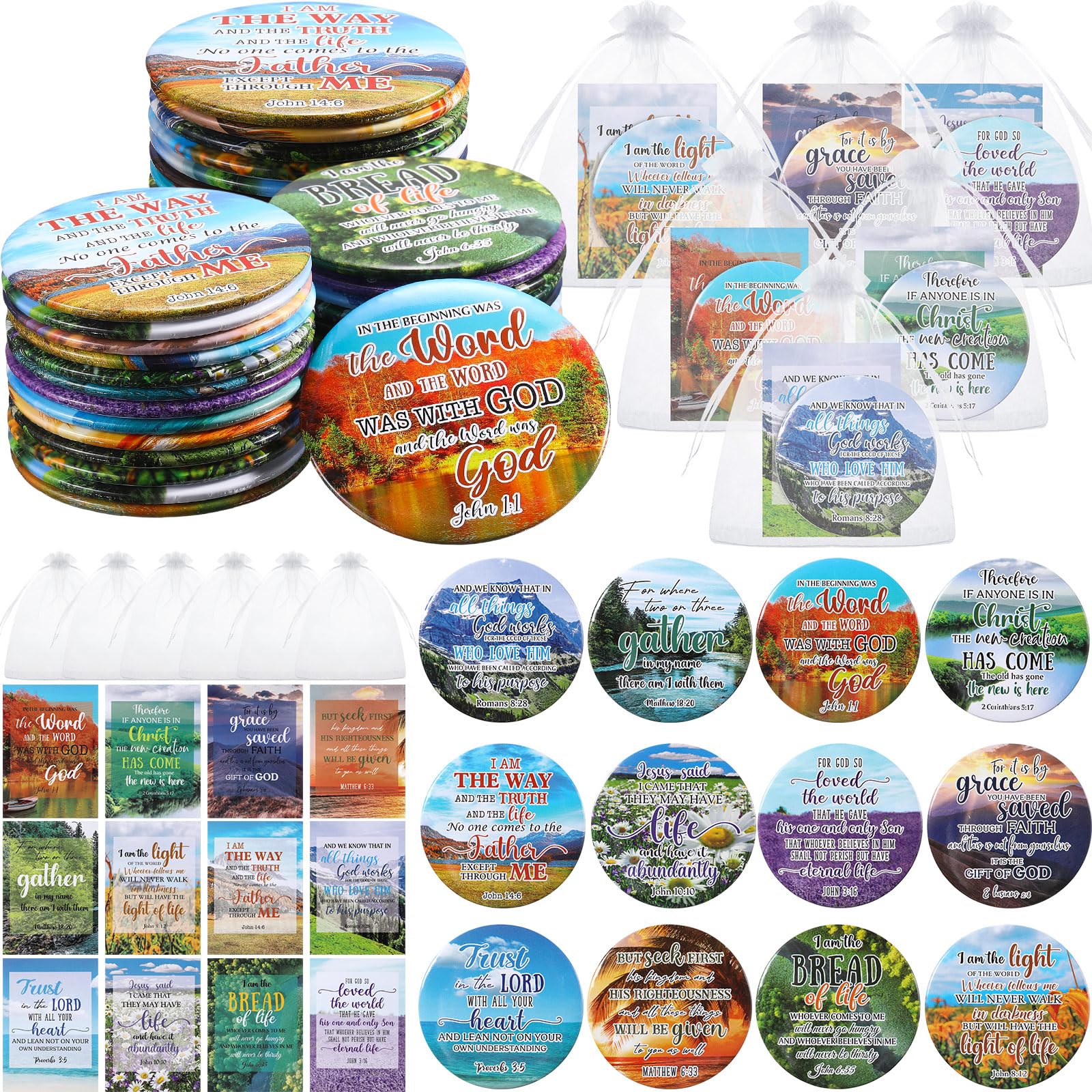 Funnymoom Bible verse compact mirror with scene color, ideal for uplifting gift-giving.