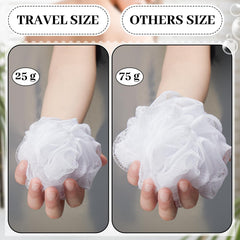 Funnymoom travel-size loofah compact for easy packing in bags.
