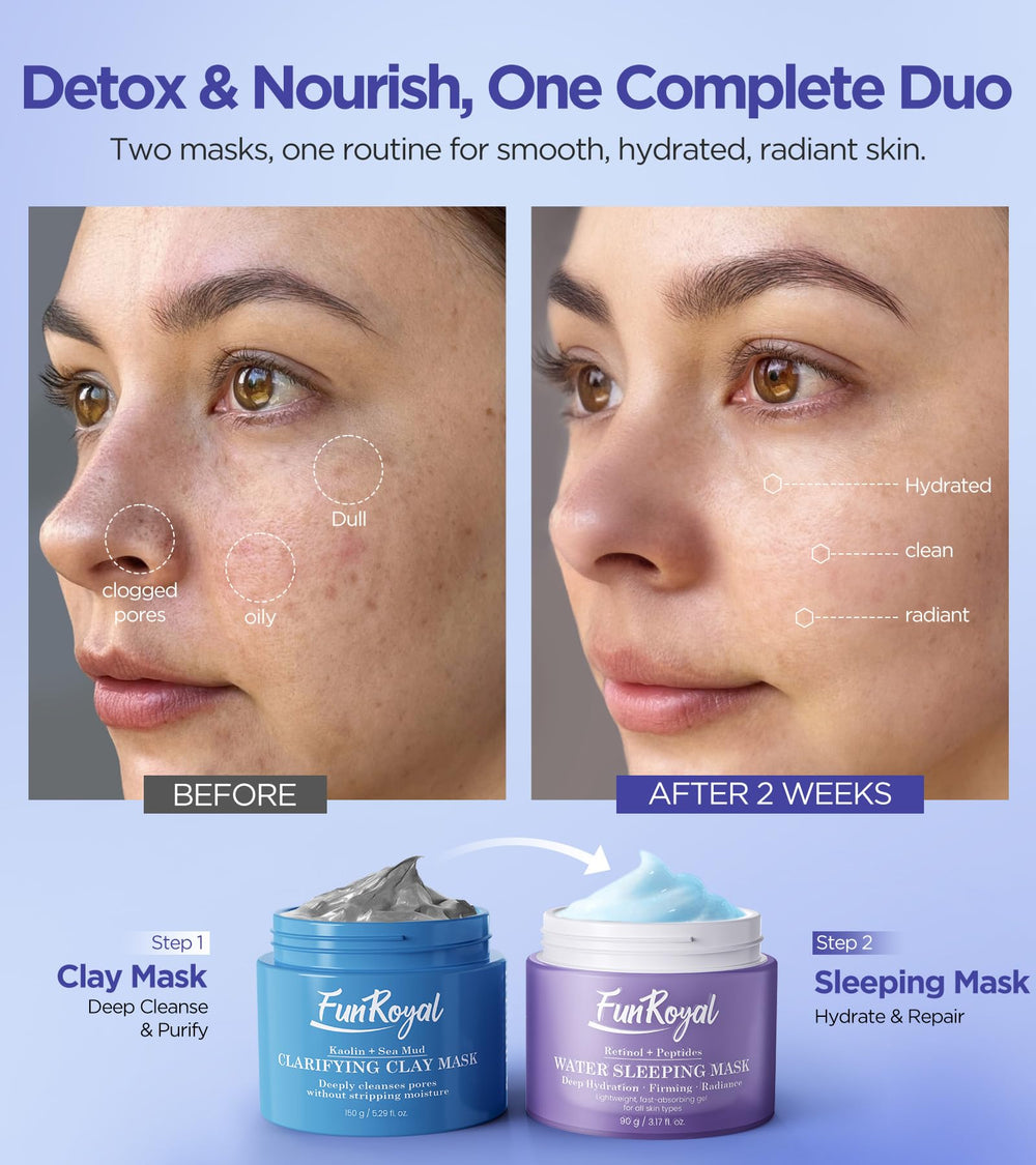 FunRoyal Glow Masks Set overnight mask tube for overnight hydration and plump skin.