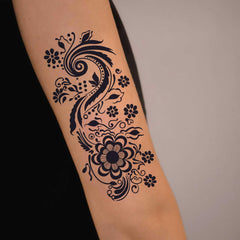 FUNTATTOO waterproof henna sticker on leg designs for festival wear