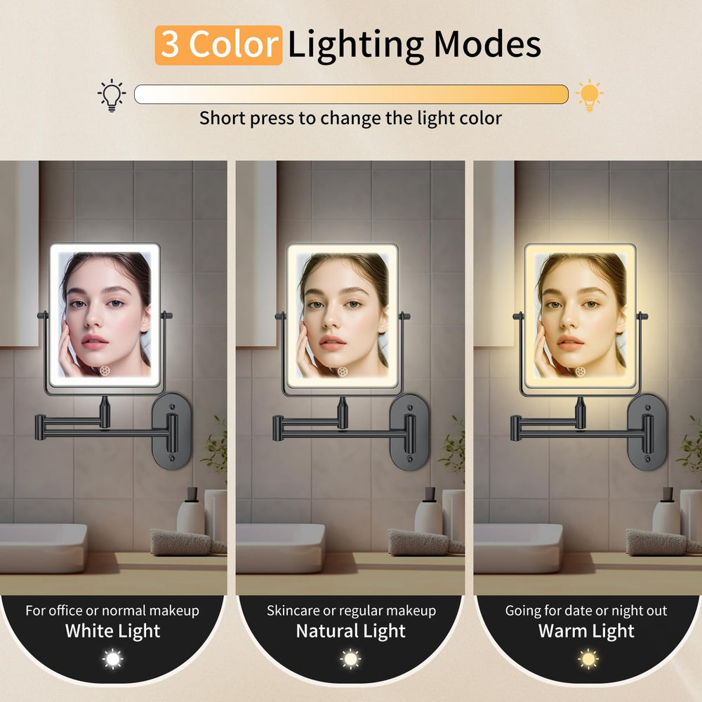 FUNTOUCH 360-degree rotation for easy viewing during makeup or shaving.