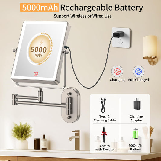 FUNTOUCH dimmable 3-color LED lighting for adjustable makeup illumination.
