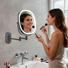 FUNTOUCH oval wall mirror full-face view in a compact 10-inch size.