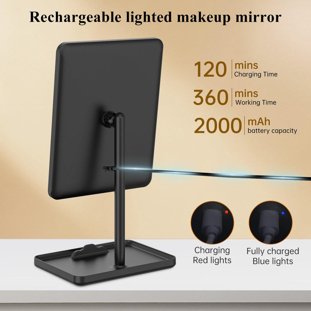 FUNTOUCH vanity mirror showing three lighting modes for different tones