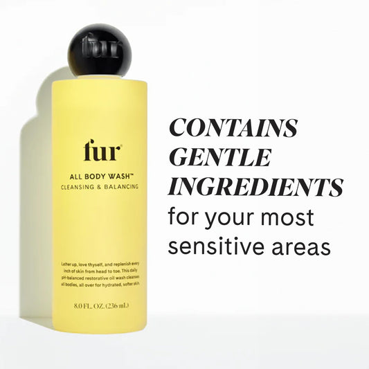 Creamy milky-lather from Fur All Body Wash hydrates skin