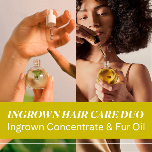Fur Ingrown Hair Care Duo concentrate bottle for targeted ingrown prevention.