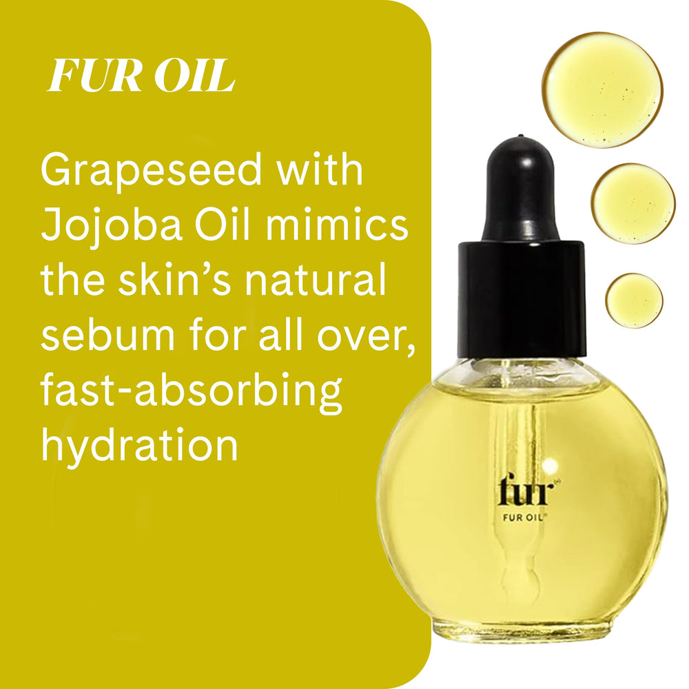 Fur Ingrown Hair Care Duo step 1 oil application softens cuticles and skin.