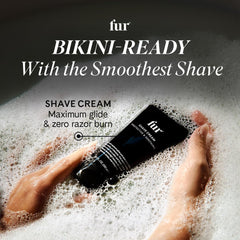 Fur Shave Cream vegan formula icon and bottle signaling safe skincare.
