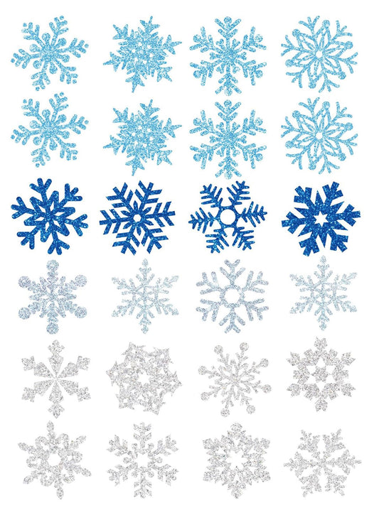 Furimuk snowflake tattoos blue-silver sheets for festive winter decor and sparkle