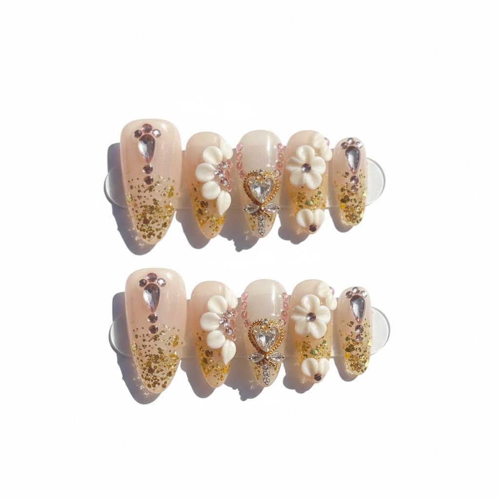 FURNUNUBI crystal hearts charms nails add playful charm for special occasions