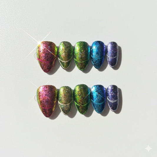 FURNUNUBI front packaging showing almond press-on nails and included glue