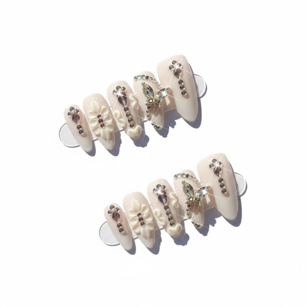 Furnunubi handmade almond press-on nails in light purple for chic everyday wear