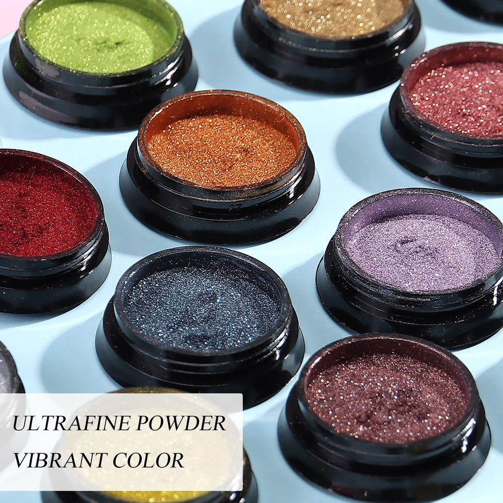Furtherpretty double-head brushes for precise chrome powder application