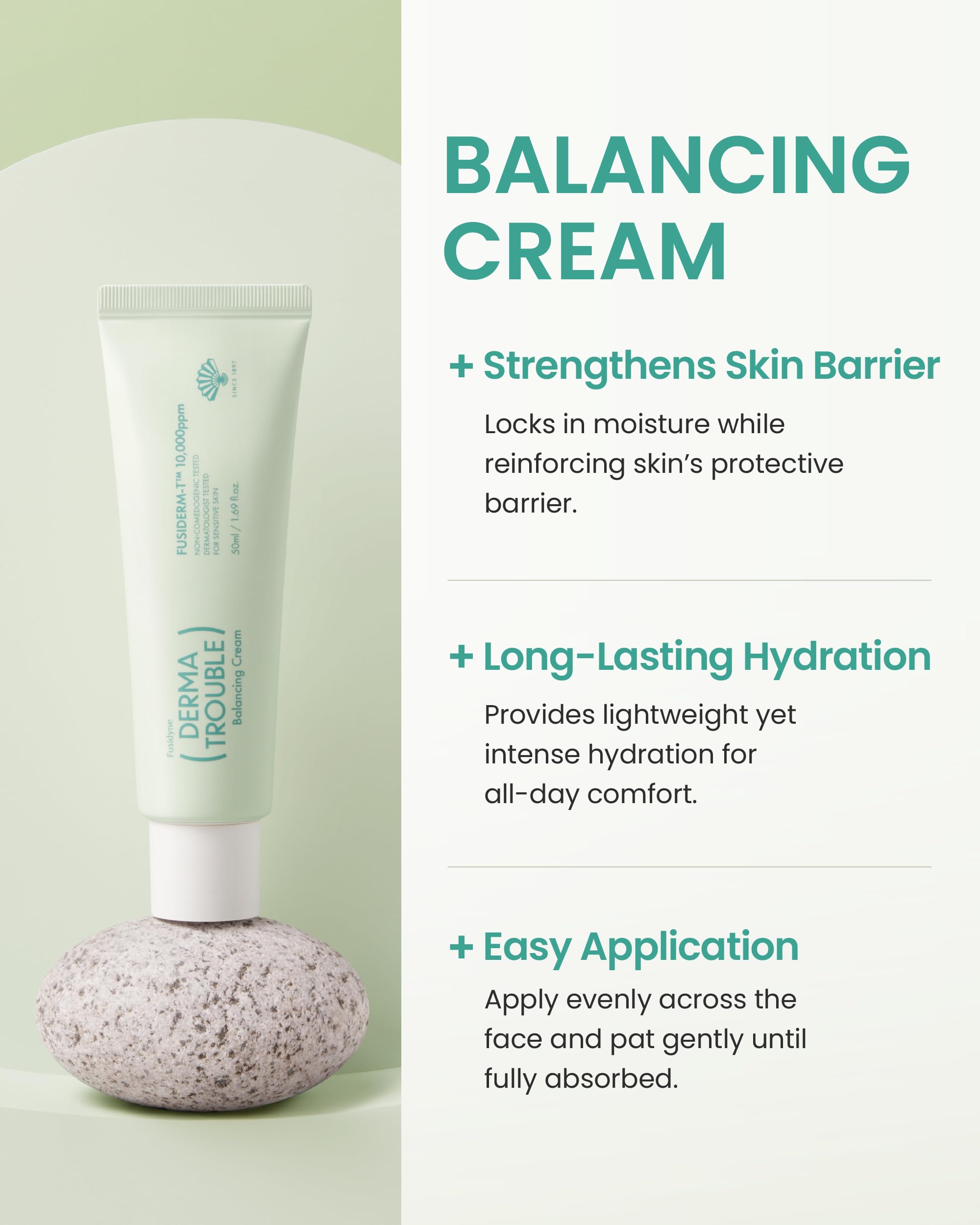 Brand history highlight for FUSIDYNE showcasing 126 years of skincare expertise.