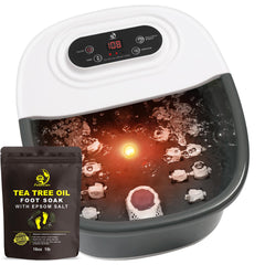 FutureCare foot spa with 22 rollers targets acupressure points for relaxation.