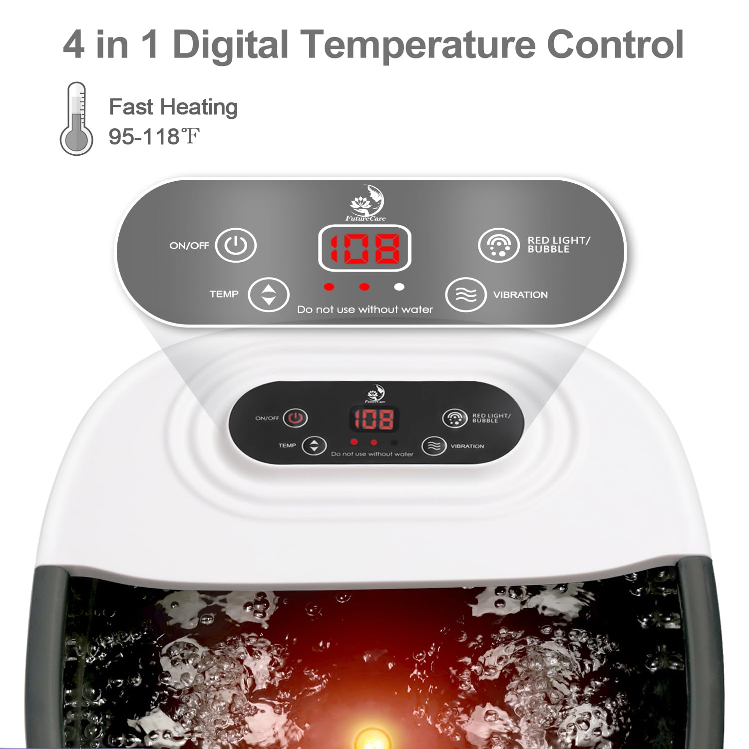FutureCare foot spa bath massager with jets delivers targeted massage for tired feet.