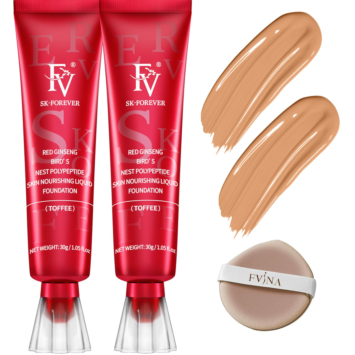 FV 2 Pack Waterproof Foundation bottle pour shows easy application and control